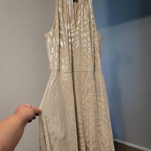 White House Black Market dress Size 12 champagne/zebra stripe